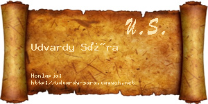 Udvardy Sára névjegykártya